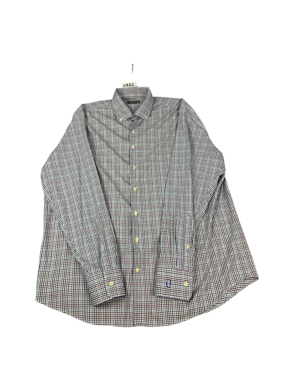 Peter Millar Men's Shirt Long Sleeve Button Down Multicolor Plaid, Size XL